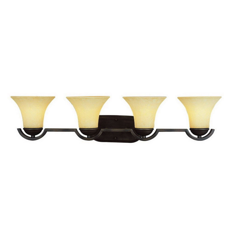 Éclairage pour salle de bain 4 lumières à intensité variable Soules, Bronze