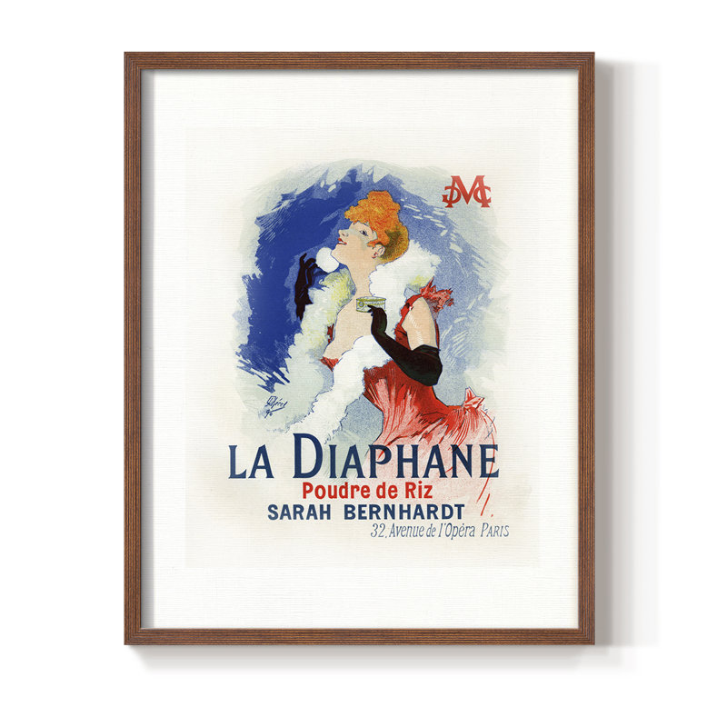 La Diaphane Framed Print - Solid Wood, 11" H x 9" W, Walnut