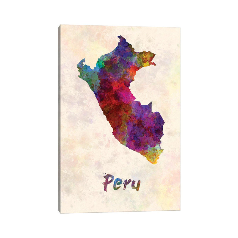 Peru In Watercolour by Paul Rommer - Wrapped Canvas Painting, 66.04 cm H x 45.72 cm W