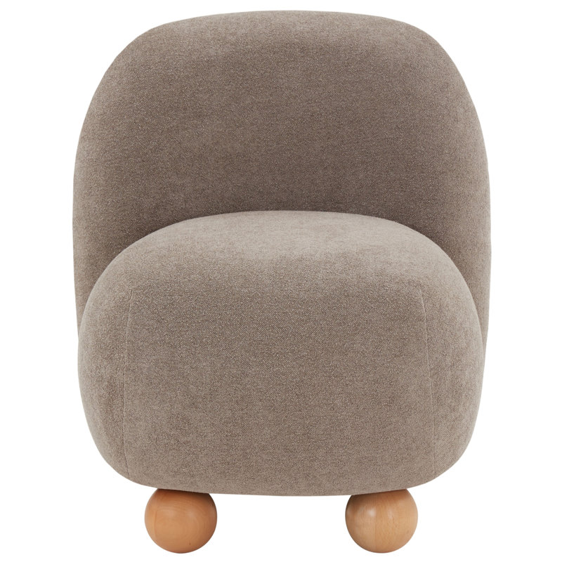 Kalia Boucle Bun Foot Accent Chair, Brown Polyester