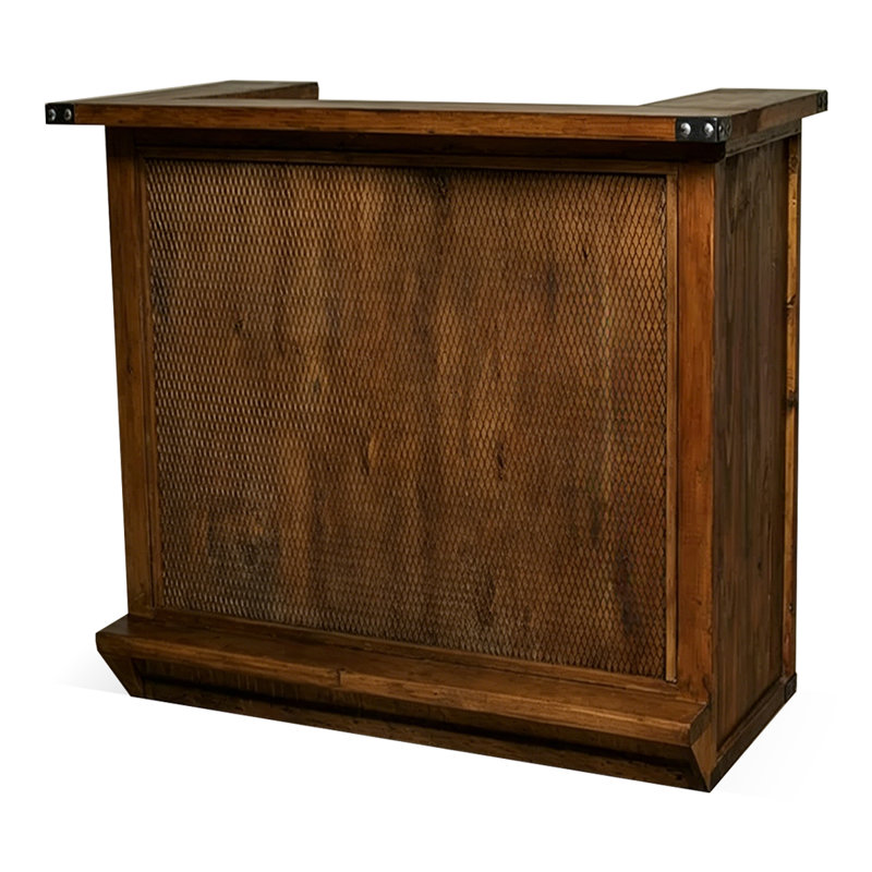 Bureau de réception rectangulaire en bois massif Retro, 39.37
