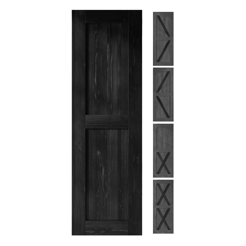 Porte de grange en bois massif 80 po semi-lustrée sans quincaillerie d'installation, 28 po x 80 po