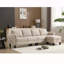 Canapé modulaire convertible avec rangement, conception modulaire en forme de L, canapé à quatre places en tissu de lin moderne pour le salon, beige-972834679