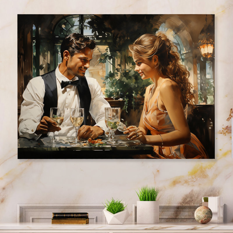 Country clubs de cocktail, heure I - impression sans cadre sur métal, H 16 po x l 32 po x P 1 po