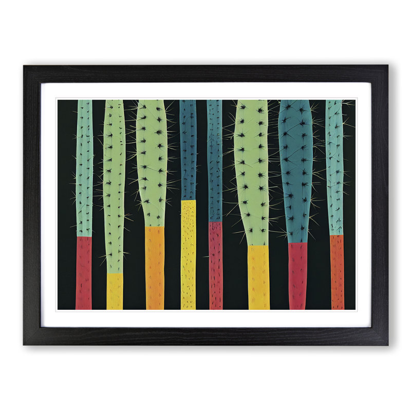 Abstract Cactus Vol.2 - Framed Print, Black, 46cm H x 64cm W x 2cm D
