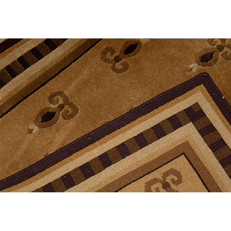Hand-Knotted High-Quality Beige and Black Area Rug