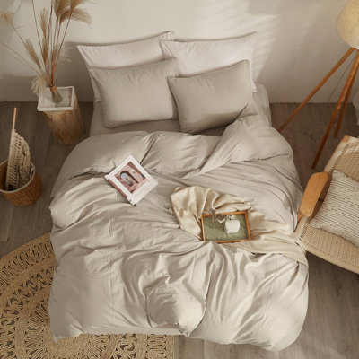 VCLFE Washed Cotton Boho Soft Duvet Cover Set