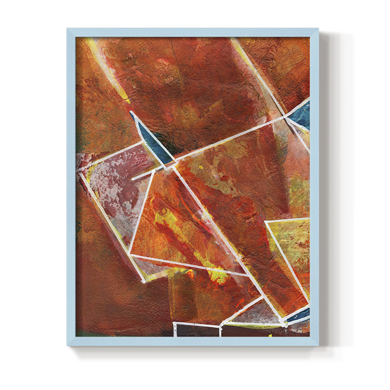 Primary Connection II Framed Print - Solid Wood, Blue, 10" H x 8" W