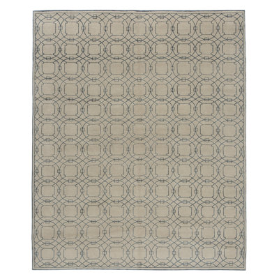 Cloister Geometric Area Rug in Beige/Blue