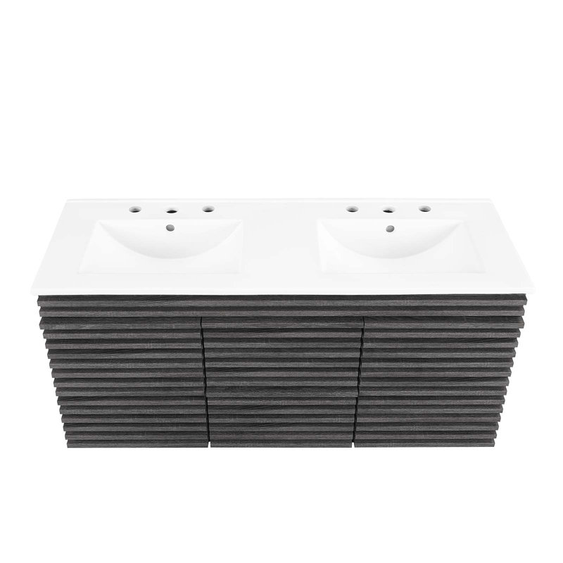 Meuble-lavabo mural 48 po Modway Render, Blanc, Gris anthracite
