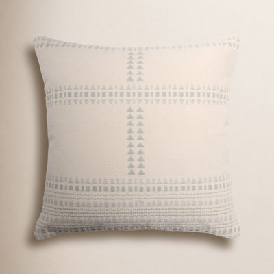 Bryson 22" x 22" Embroidered Cotton Pillow Cover