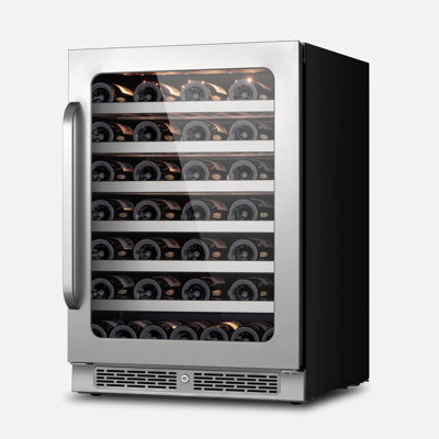 Whynter BSR-054SW 24 inch Built-ln 54 Bottle Undercounter Stainless Steel Wine Fridge with Reversible Door, Digital Control, Lock, and Carbon Filter on Fridge.com
