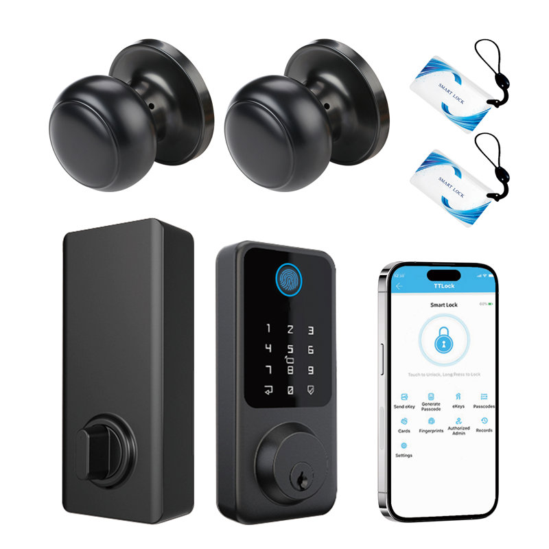 Smart Door Lock Handle Set Fingerprint Door Lock with Door Knobs