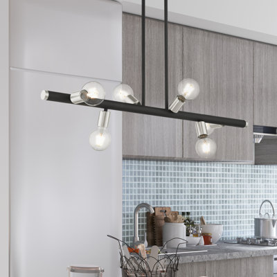 Luminaire suspendu linéaire à 6 lumières pour îlot de cuisine Berinhard