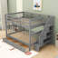 Lit superposé double en bois avec rangement-1548280143