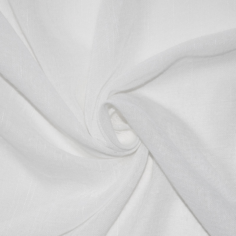 Panneau de rideau semi-diaphane avec œillets Akari, Blanc, L 52 po x L 108 po