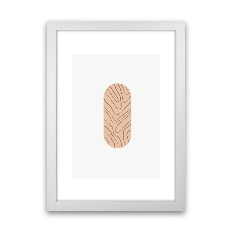 Mila Leaf Pink N2 by Pixy Paper - Print, 42cm H x 29.7cm W x 3cm D, White Framed