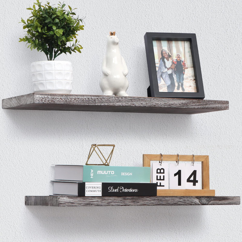 Alceme Floating Shelf, Weathered, Weathered