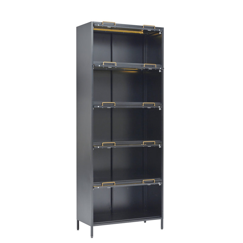 78.75'' Tall Iron Display Cabinet With Glass Doors