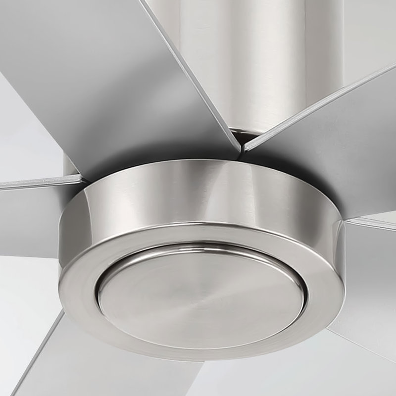 Ventilateur de plafond 5 pales 52 pouces avec télécommande CORMAC (sans lumière), Nickel brossé