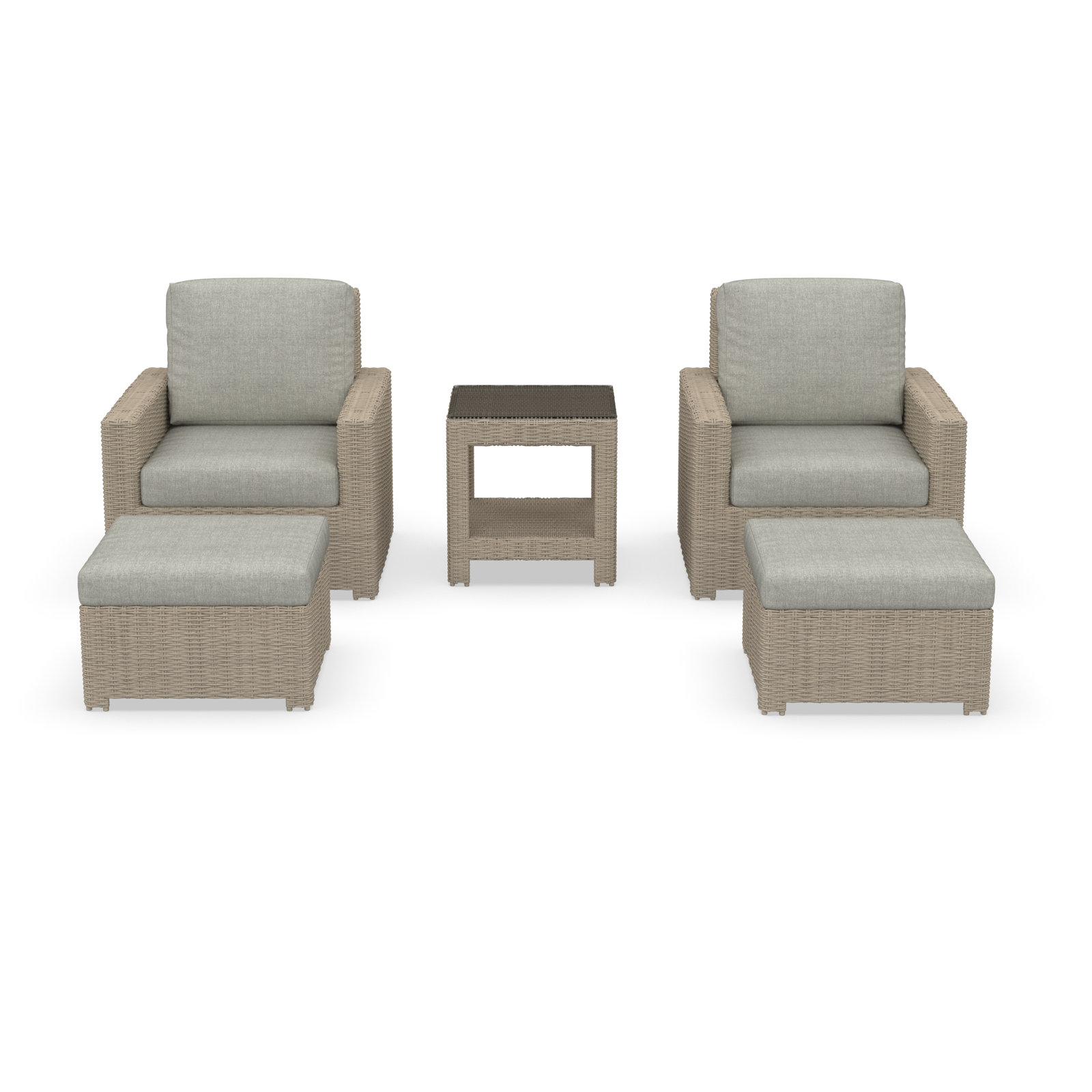Henri 2-Person Sunbrella® Patio Seating Group, Canvas Granite