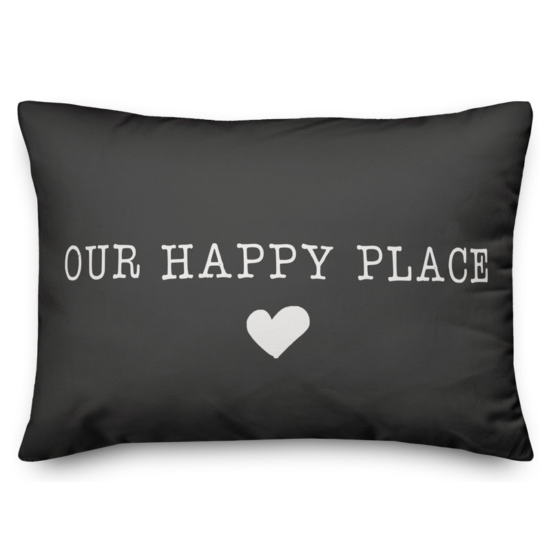 Textual Outdoor Throw Pillow, Charcoal
