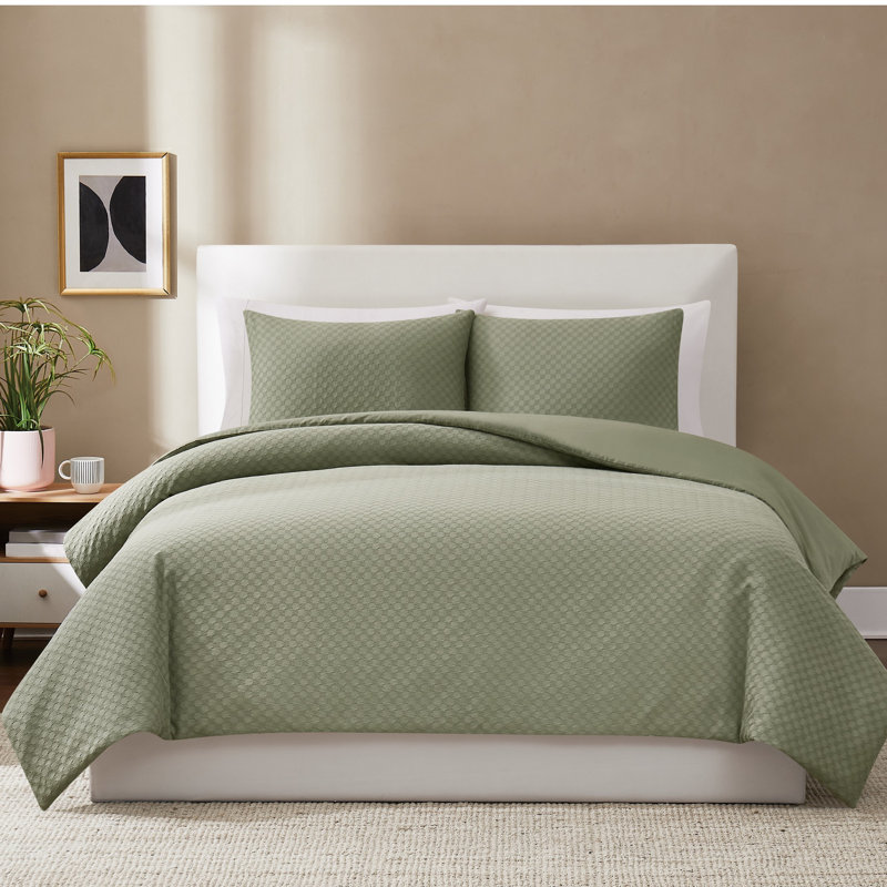  Texture tissée crème, Grand édredon + 2 taies décoratives standard, Cream