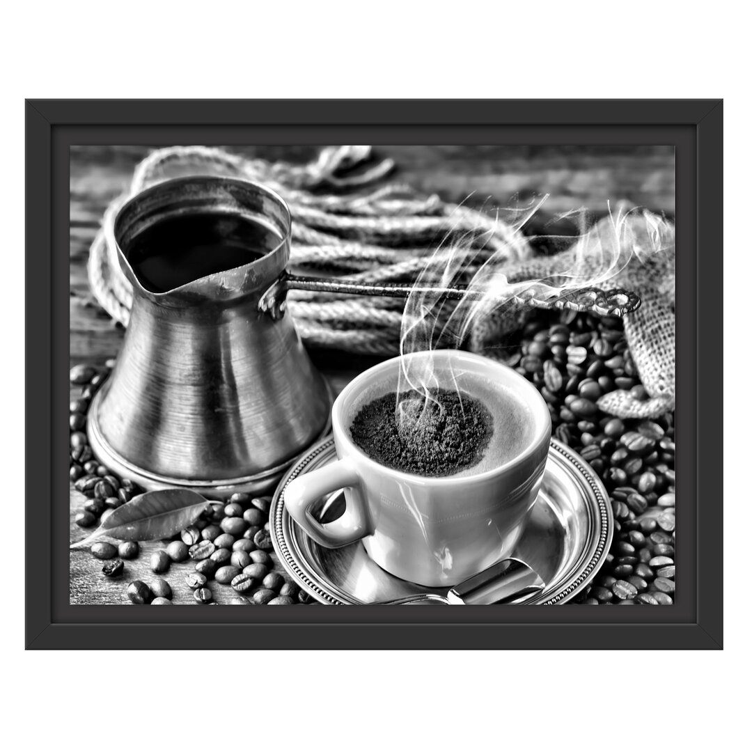 Gerahmtes Wandbild Kaffee mit Tasse