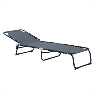 Folding Chaise Lounge Pool Chair, Patio Sun Tanning Chair, Outdoor Lounge Chair With 4-Position Reclining Back, Breathable Mesh Seat For Beach, Yard, Patio