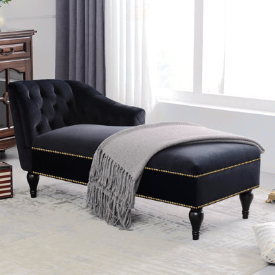58" Velvet Chaise Lounge