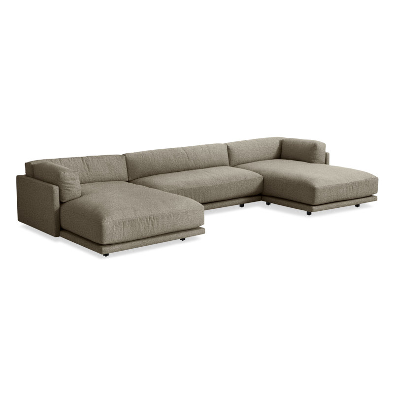 Sunday U-Shaped Sectional, Sanford Black Crossweave