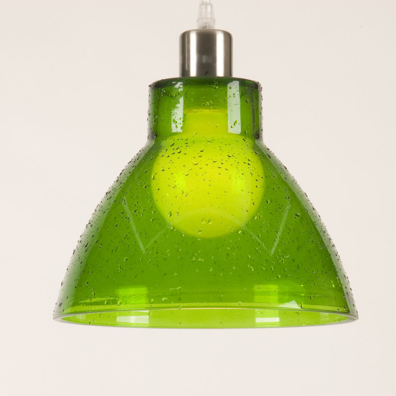 Glass Bell Pendant Shade, Green