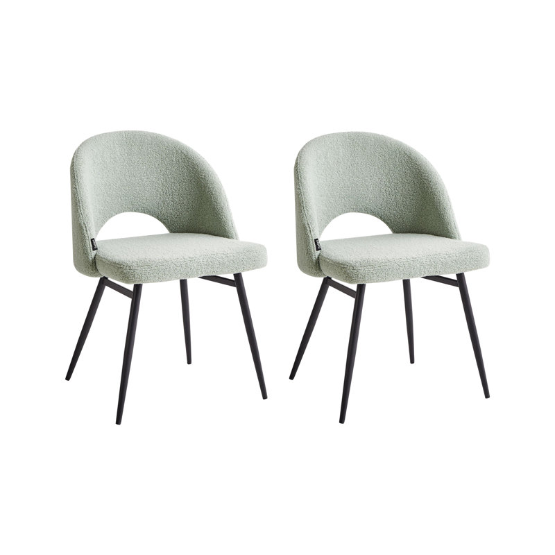 Onaga 46cm H Upholstered Metal Upholstered Back Side Chair in Green