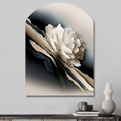 Steelton - Peonies Asymmetrical Metal Wall Decor, Modern Arch Metal Art Print