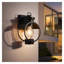 Applique murale extérieure crépusculaire avec abat-jour en verre bullé, luminaire extérieur noir de 30 cm (12 pouces), ensemble de 2