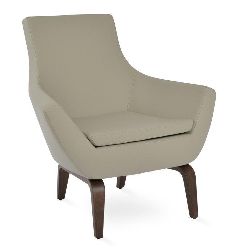 Fauteuil Rebecca, Similicuir gris clair