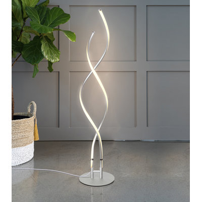 Embrace Modern Industrial 2-Light LED Spiral 2-in-1 Floor Lamp