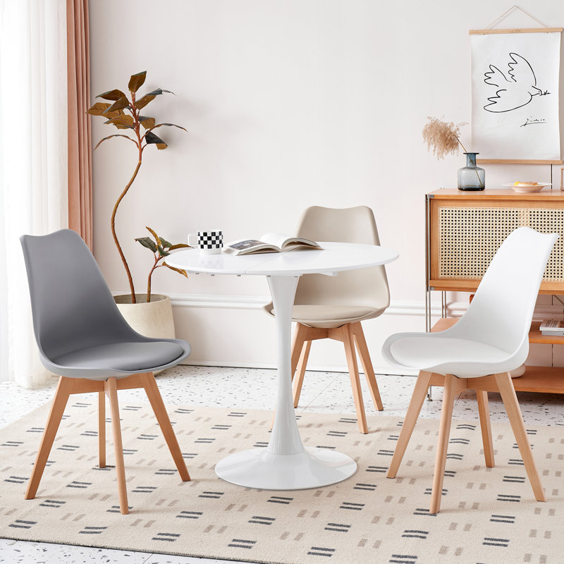 Metal Base Dining Table, White