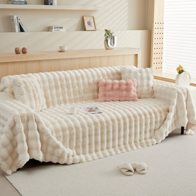 Housse pour coussin carré en fausse fourrure
