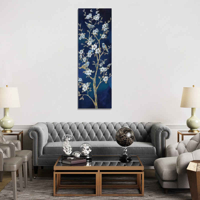Indigo Spring II by Nan - Panoramic Painting on Canvas, Wrapped Canvas, 182.88 cm H x 60.96 cm W