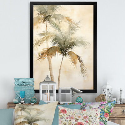 Rétro palmiers tropicaux rétro sur toile