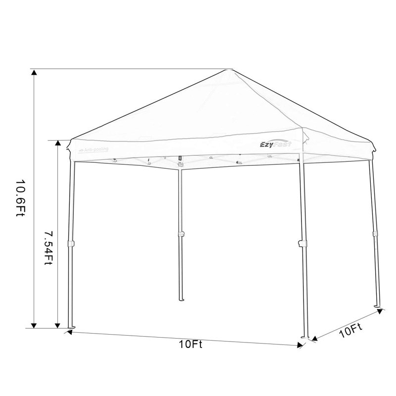 Ezyfast 10 Ft. W x 10 Ft. D Steel Pop-up Canopy