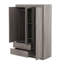 Armoire à miroir 3 portes avec tablettes, gris-1420909853