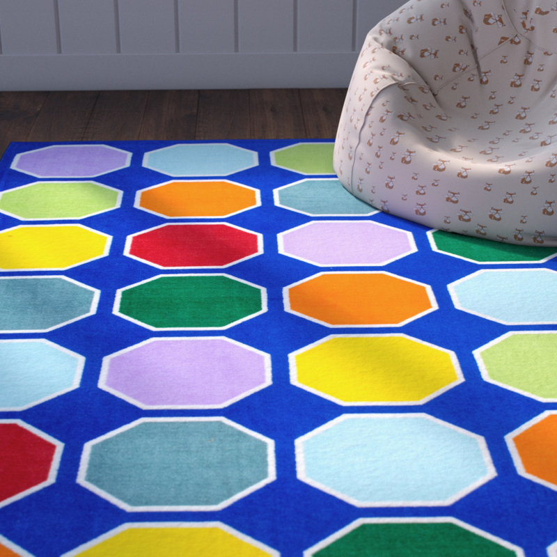 Corinne Blue Area Rug, Rectangle 4'4" x 6'