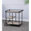 Chariot-bar 32,3 x 15,7 x 26,8 po avec structure en métal noir et trois tablettes gracieuses, choix de rangement délicieux