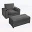 Chaise longue avec repose-pieds avec rangement, canapé-lit avec porte-gobelets et port de chargement USB-1421993466