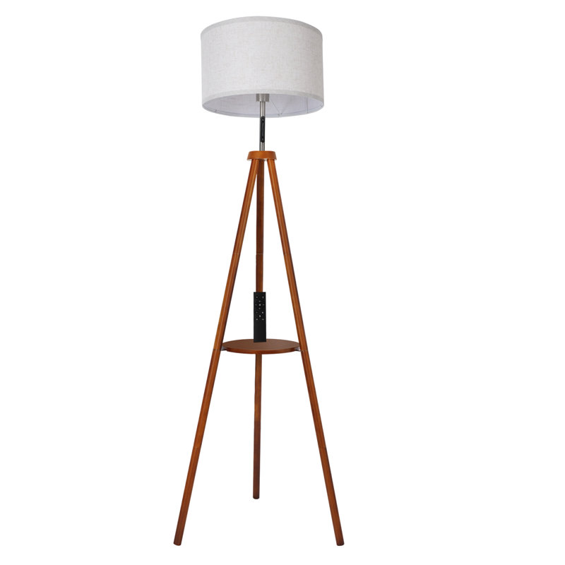156cm Walnut Tripod Floor Lamp
