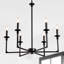 Lustre classique / traditionnel à 6 lumières de style bougie, luminaire suspendu noir à hauteur réglable pour salle à manger