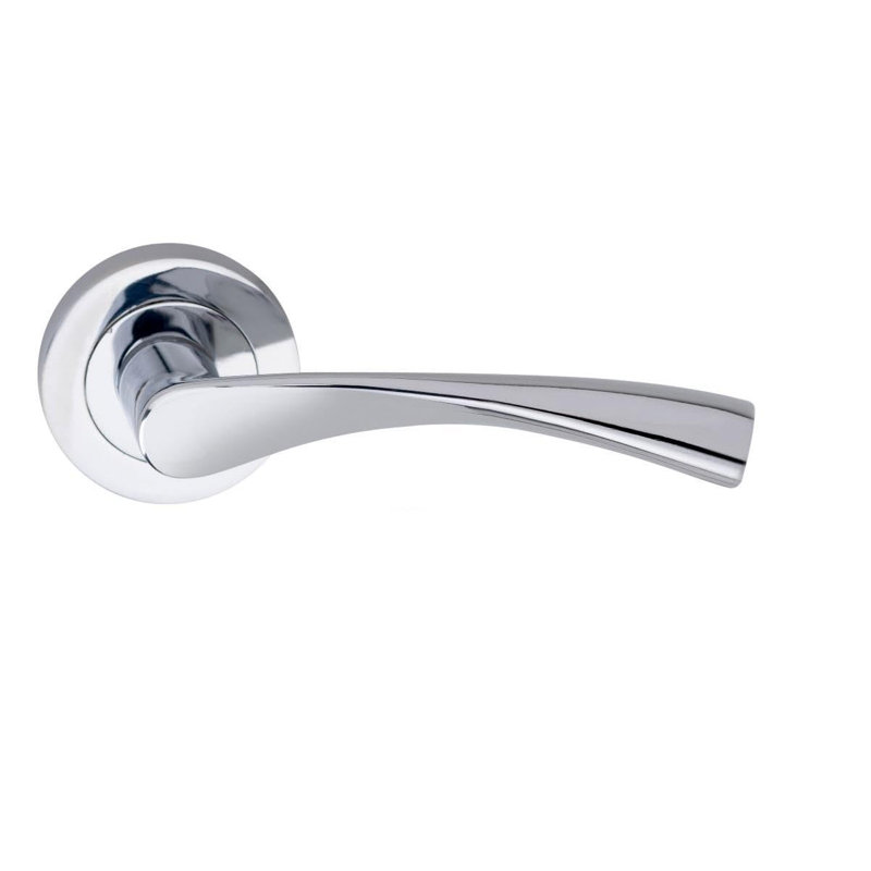Astrid Design Classic Door Handles Set in Polished Chrome Finish with Thumbturn & Mortise Lock