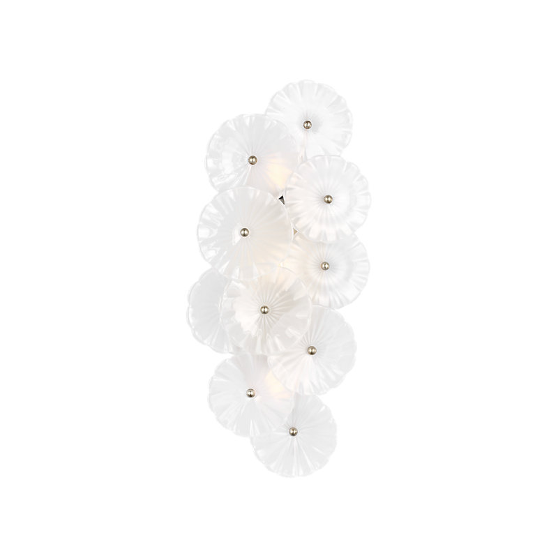Julie Neill 3 - Light Armed Sconce, Burnished Silver Leaf
